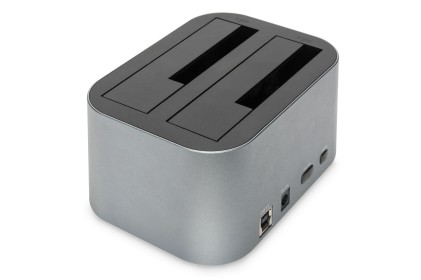 Stazione Docking Doppia Usb 3.0 Sata 6G Per Sata Hdd 2.5/3.5, Funzione Clone, Alimentatore 12V/3A