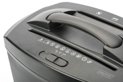 Distruggidocumenti 10 Fogli Taglio 5X18 Mm Capacita' 21 Lt Con Slot Per Cd E Carte Di Credito Digitus