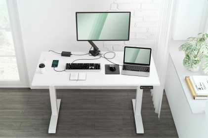 Digitus Supporto Per Monitor Intelligente Con Docking Station Integrata, Molla A Gas E Fissaggio A Morsetto.