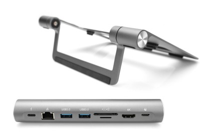 Digitus Supporto Variabile Per Notebook Con Docking Station Usb-C™ Pop-Out A 7 Porte