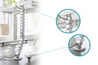 Passacavo Flessibile Lunghezza Adattabile Lungh. 130 X Largh. 6,7 X Prof. 3,5 Cm Colore Grigio Chiaro Digitus