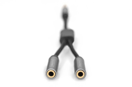 Digitus Adattatore Audio Per Cuffie, Da Connettore Jack Da 3,5 Mm A 2 Prese Da 3,5 Mm