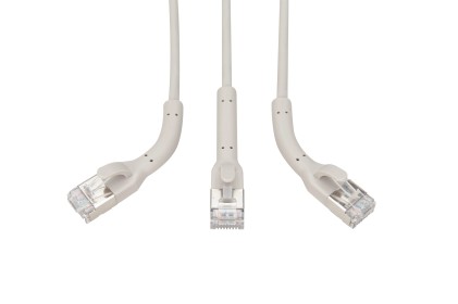 Digitus Cavo Patch Angolato Cat 6A F-Ftp, Rame, 3M, Grigio