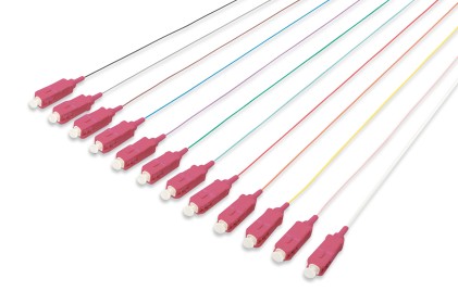 Set 12 Cavi Pigtail Fibra Ottica Colorati Connettori Sc Om4 50/125 Simplex