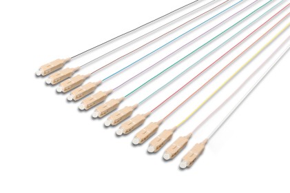 Set 12 Cavi Pigtail Fibra Ottica Colorati Connettori Sc Om2 50/125 Simplex