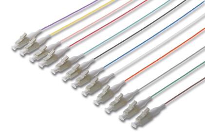 Set 12 Cavi Pigtail Fibra Ottica Colorati Connettori Lc Om2 50/125 Upc Simplex