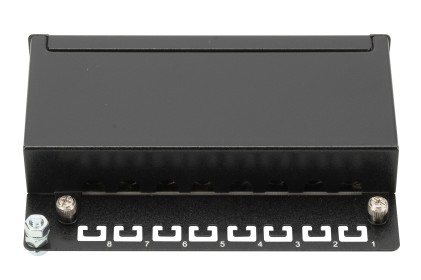 Mini Pannello Patch Con 8 Porte Schermate Cat. 5E Per Spazi Ridotti O Da Muro Cm 17X10,50