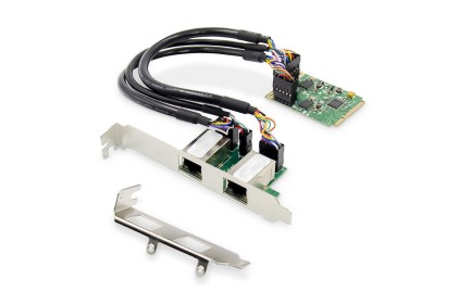 Gigabit Ethernet A 2 Porte Mini Pci Express Card Single Lane, Low Profile Bracket, Realtek Chipset