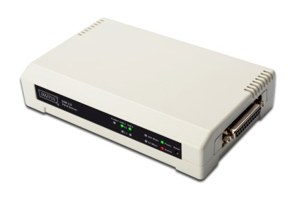 Print Server 10/100 Mbit Con 2 Porte Usb E 1 Porta 25 Poli Parallela