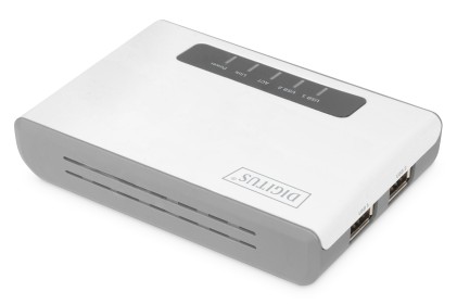 Server Multifunzione Rete Wireless Digitus Usb 2.0 A 2 Porte, 300 Mbps
