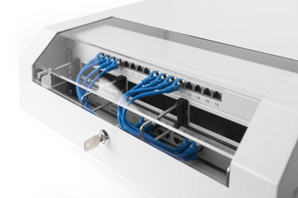 Armadio 5 Unita  Da Muro 19" Slim Line Colore Grigio Chiaro (A)14 X (L) 50 X (P)48 Cm.