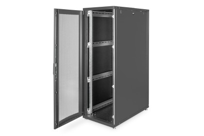 Armadio 36 Unita' Linea Server (A)1787 X (L)600 (P)1000Mm. Colore Nero Con Porta Traforata E Ruote