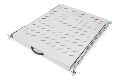 Ripiano Universale Per Armadio Estraibile Su Binari Telescopici 1 Unita&#39; Profondita&#39; 550 Mm. Colore Grigio Chiaro Profondita&#39; Regolabile