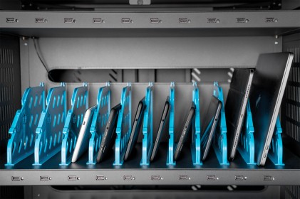 Armadio Di Ricarica Mobile, 30 Stazioni Di Ricarica, Nero 1100 X 700 X 600 Mm, Incl. Usb, Pdu, Ventole