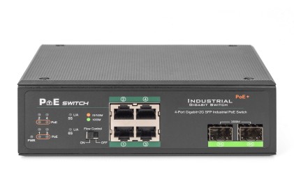 Switch Industriale 4 Porte Gigabit Poe + 2 Porte Sfp Digitus
