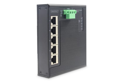 Switch 5-Porte Gigabit Flat Din Rail Industriale