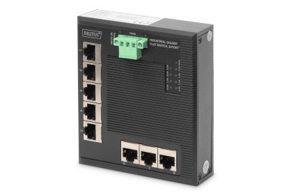 Switch 8-Porte Gigabit Flat Din Rail Industriale