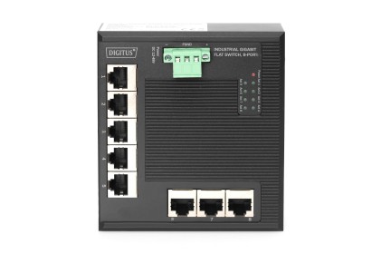 Switch 8-Porte Gigabit Flat Din Rail Industriale