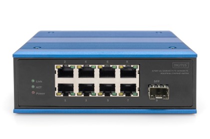 Digitus Switch Di Rete Fast Ethernet A 8 Porte, Industriale, Non Gestito, 1 Uplink Sfp