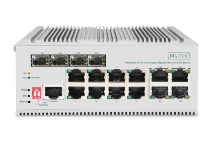 Switch Poe Di Rete Gigabit Ethernet A 8 Porte, Industriale, Gestito L2, 4 Uplink Sfp