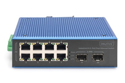 Switch Fast Ethernet Industriale A 8+2 Porte