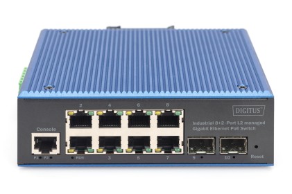 Digitus Switch Industriale Gigabit Ethernet Poe Gestito A 8+2 Porte L2