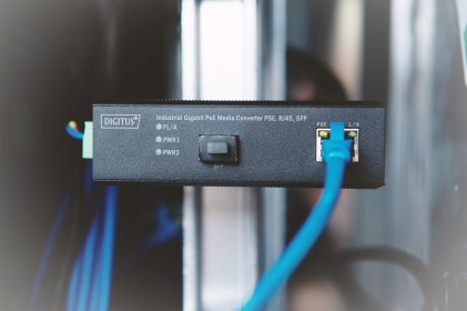 Media Converter Industriale Poe Gigabit Pse, Rj45, Sfp 10/100/1000Basetx - 1000Base-X 80 Km