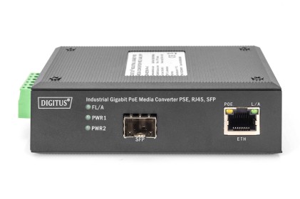 Media Converter Industriale Poe Gigabit Pse, Rj45, Sfp 10/100/1000Basetx - 1000Base-X 80 Km