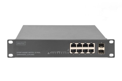 Digitus Switch Gigabit 8 Porte, 10 Pollici, Non Gestito, 2 Uplink