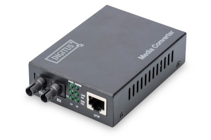 Convertitore 10/100/1000 Gigabit Media Converter Rj45 - Fibra Ottica St 1000Base-Sx,
