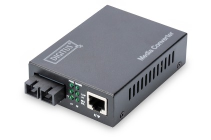 Convertitore 10/100/1000 Gigabit Media Converter Rj45 - Fibra Ottica Sc 1000Base-Lx
