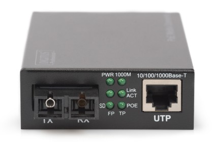 Media Converter Gigabit Poe Rj45 Connettore Sc Singlemode Pse