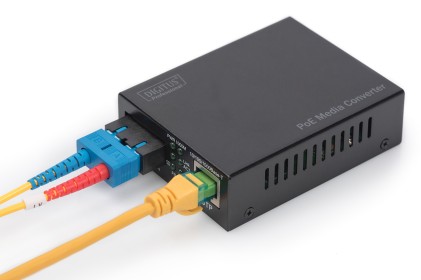 Media Converter Gigabit Poe Rj45 Connettore Sc Singlemode Pse