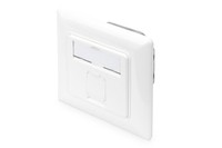 Placca A Muro Con 1 Connettore Rj45 Categoria 6A Per Reti Bianco