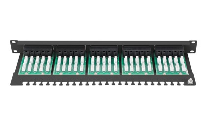 Pannello Patch Per Isdn 19" Categoria 3 - 50 Porte 8 Poli Nero