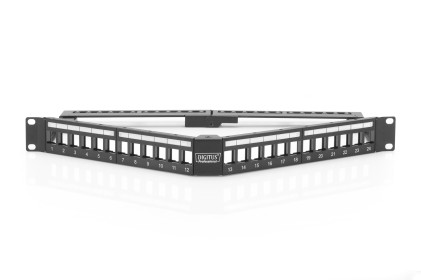 Pannello Patch Scarico 24 Porte A Triangolo Colore Nero Digitus