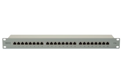 Pannello Patch 19&#34; Schermato 24 Porte 8 Poli Rj45 Per Reti Categoria 5E - 1 Unita&#39;