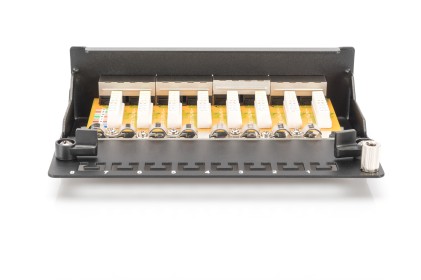 Mini pannello con 8 porte schermate da desktop per reti CAT. 6