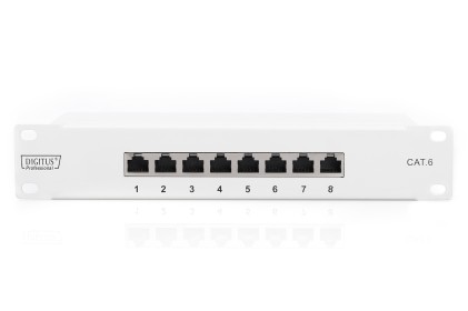 Pannello Patch 10" 8 Porte Schermate Categoria 6 Grigio