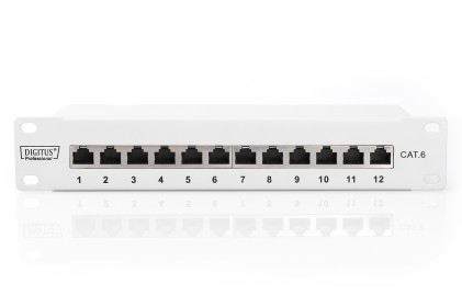 Pannello Patch 10" - 12 Porte Schermate - Categoria 6 Grigio