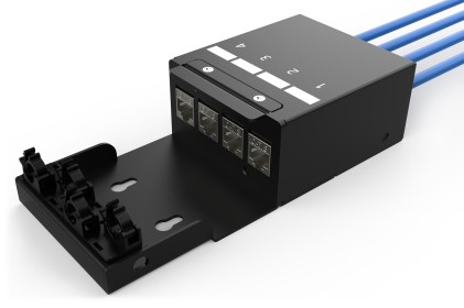 Digitus Scatola Per Punti Di Consolidamento, Moduli Keystone A 4 Porte Con Gestione Intelligente Dei Cavi