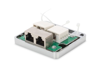 Scatola Di Giunzione Doppia Per Cavo Categoria 6 Con 2 Porta Rj45 E Due Morsettiere Digitus