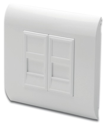 Placca Per Scatola A Muro Per Due Inserti Jack Di Rete