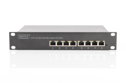 Digitus Switch Gigabit Ethernet Poe, 8 Porte Poe+, 10", Budget Poe Fino A 80 W