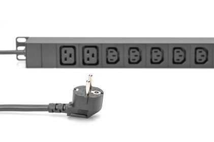 Digitus Multipresa Per Armadi Rack Con Amperometro Display Lcd, 18 Prese C13+2 C19 Spina Schuko