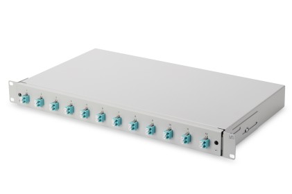 PANNELLO ESTRAIBILE 19" PER FIBRA OTTICA CON 12 CONNETTORI LC OM3