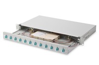 PANNELLO ESTRAIBILE 19" PER FIBRA OTTICA CON 12 CONNETTORI LC OM3