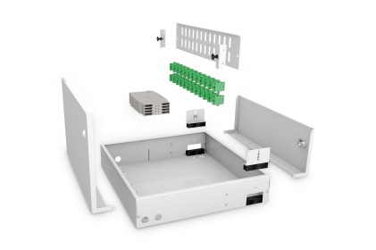 Unibox Fibra Ottica Per Montaggio A Parete 445 X 445 X 95 Mm, Grigio (Ral 7035) Digitus