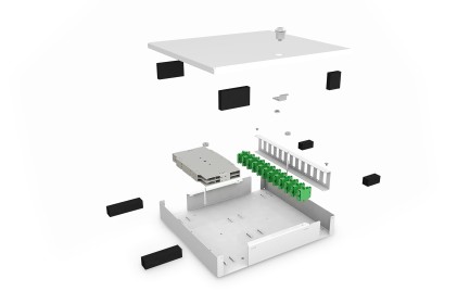 Unibox Fibra Ottica Per Montaggio A Parete 265 X 150 X 55 Mm, Grigio (Ral 7035) Digitus