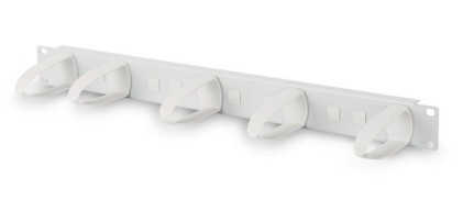 Listello Guida Cavi 19&#34; Grigio Con 5 Anelli Girevoli E Riposizionabili